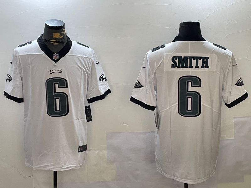 Men Philadelphia Eagles #6 Smith White Second generation 2024 Nike Limited NFL Jersey style 1->philadelphia eagles->NFL Jersey